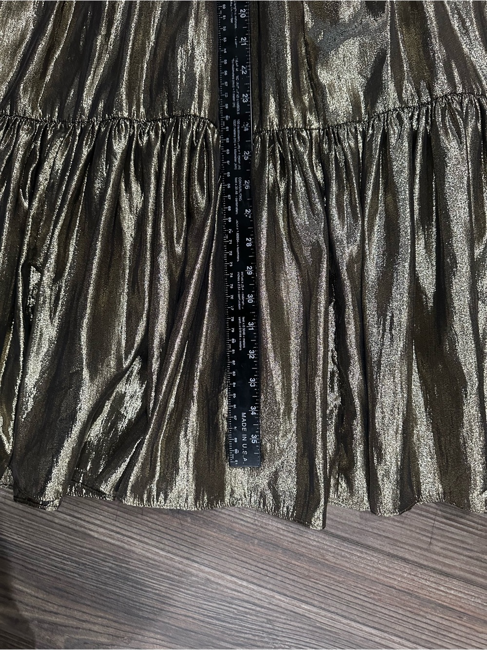 J. Crew Metallic Gold Tiered Maxi Long Skirt Perfect for Fall - Picture 9 of 9
